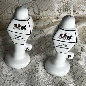 White French Quarter Salt and Pepper Shakers